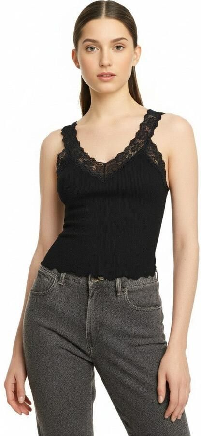 Rosemunde Shirt voor eronder Bernardine Organic Cotton Top Vintage-kantenrand aan de V-hals brede bandjes vrouwelijk - Foto 2