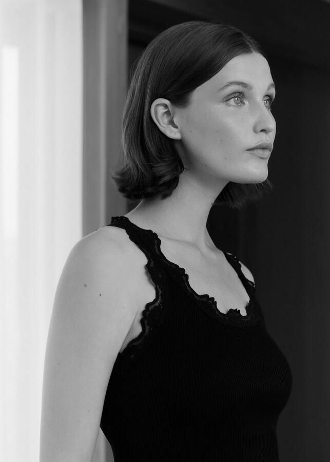 Rosemunde Tanktop Babette Silk Top Vintage-kantenrand brede bandjes vrouwelijk comfortabel zijdemix - Foto 3