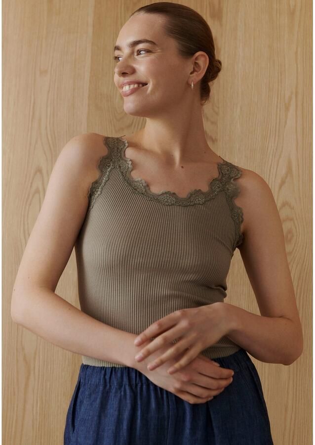 Rosemunde Tanktop Babette Silk Top Vintage-kantenrand brede bandjes vrouwelijk comfortabel zijdemix - Foto 3