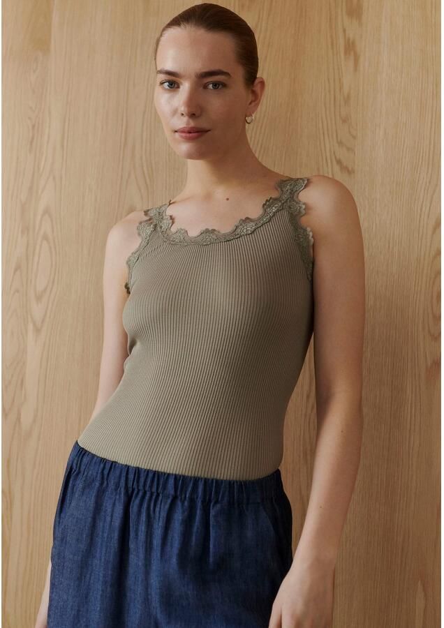 Rosemunde Tanktop Babette Silk Top Vintage-kantenrand brede bandjes vrouwelijk comfortabel zijdemix - Foto 4