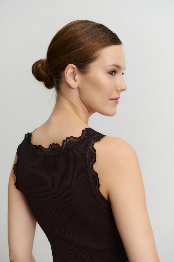 Rosemunde Tanktop Babette Silk Top Vintage-kantenrand brede bandjes vrouwelijk comfortabel zijdemix - Foto 4