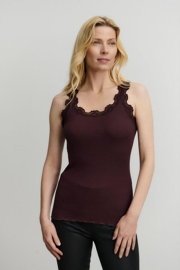 Rosemunde Tanktop Babette Silk Top Vintage-kantenrand brede bandjes vrouwelijk comfortabel zijdemix - Foto 3