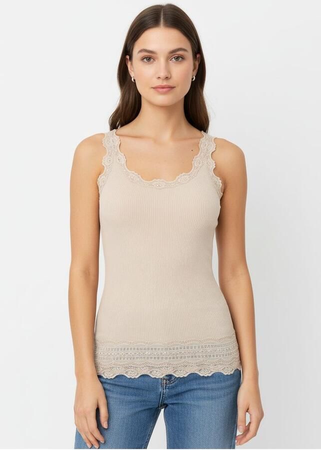 Rosemunde Tanktop Benita Silk Top Camisole Vintage-kant aan de halslijn vrouwelijk ronde hals zijdemix - Foto 2
