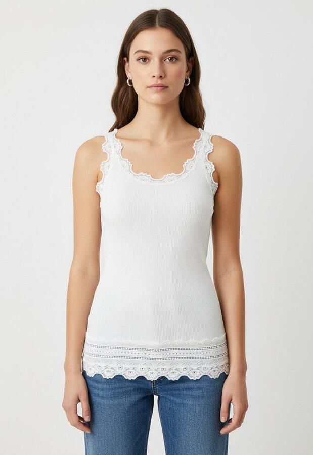 Rosemunde Tanktop Benita Silk Top Camisole Vintage-kant aan de halslijn vrouwelijk ronde hals zijdemix - Foto 2