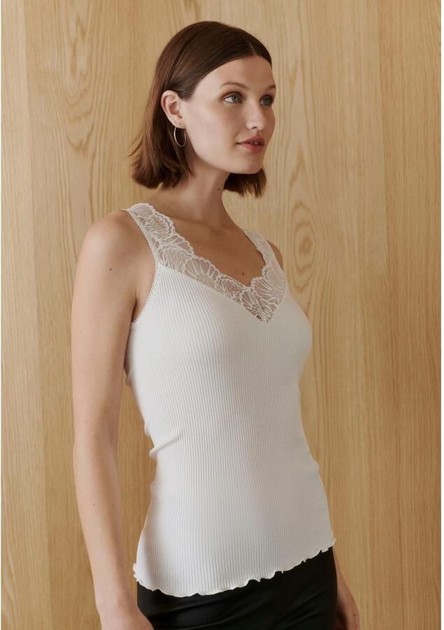 Rosemunde Tanktop Vintage-kantenrand vrouwelijk comfortabel zonder mouwen zijdemix - Foto 2