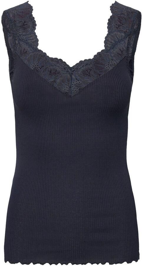 Rosemunde Tanktop Vintage-kantenrand vrouwelijk comfortabel zonder mouwen zijdemix - Foto 2