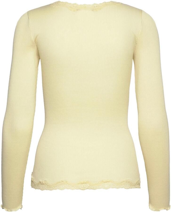 Rosemunde Vest Babette Silk Cardigan Vintage-kantenrand parelmoeren knoopsluiting lange mouw zijdemix - Foto 3