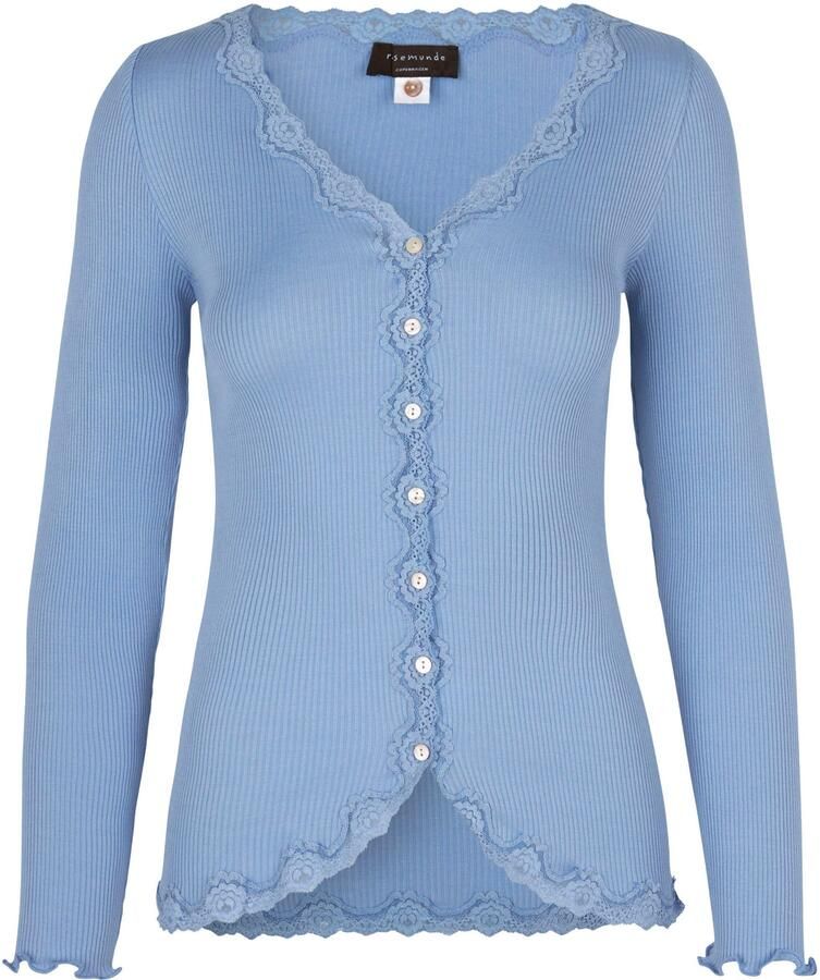 Rosemunde Vest Babette Silk Cardigan Vintage-kantenrand parelmoeren knoopsluiting lange mouw zijdemix - Foto 3