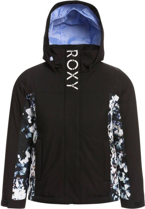 Roxy galaxy geïsoleerde ski jas zwart wit kinderen