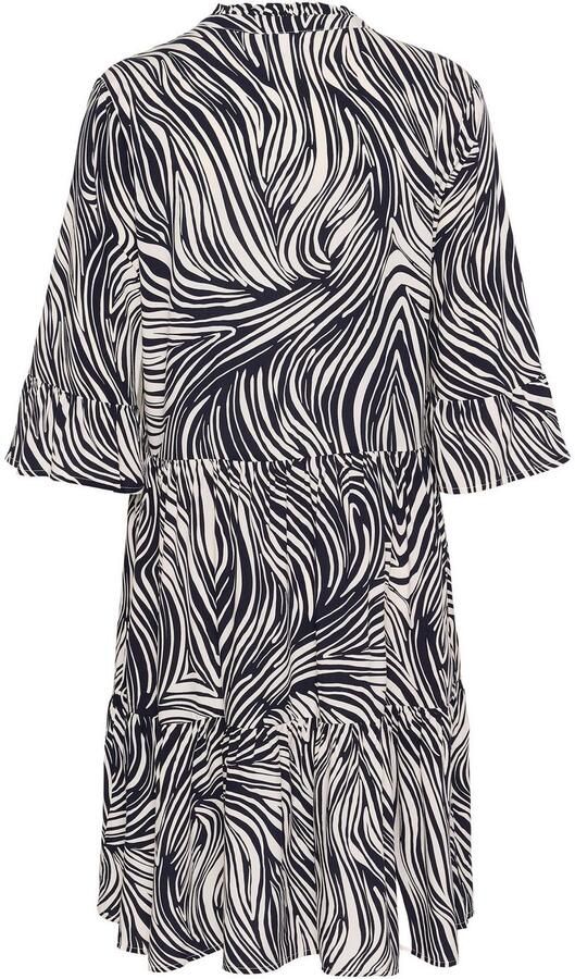 Saint Tropez Blousejurk EdaSZ dress Zomerkleid tuniekakleid met volant en 3 4 mouw