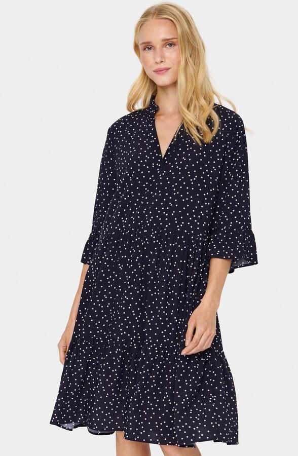 Saint Tropez Blousejurk EdaSZ dress Zomerkleid tuniekakleid met volant en 3 4 mouw - Foto 5