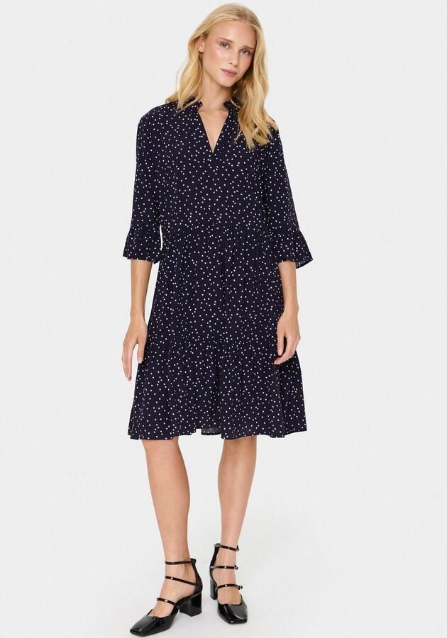 Saint Tropez Blousejurk EdaSZ dress Zomerkleid tuniekakleid met volant en 3 4 mouw - Foto 3