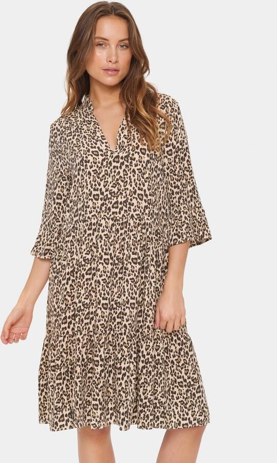 Saint Tropez Blousejurk EdaSZ dress Zomerkleid tuniekakleid met volant en 3 4 mouw - Foto 4