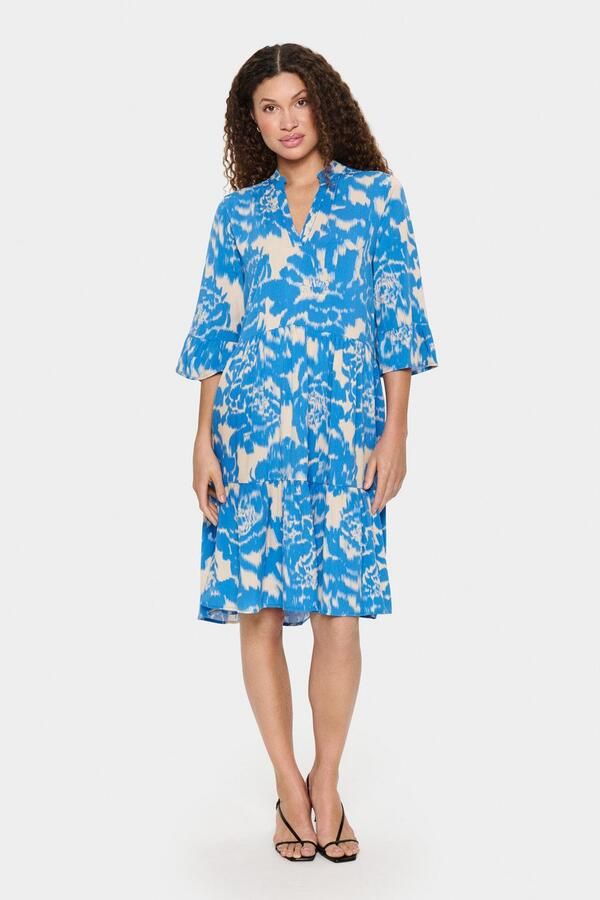 Saint Tropez Blousejurk EdaSZ dress Zomerkleid tuniekakleid met volant en 3 4 mouw - Foto 3