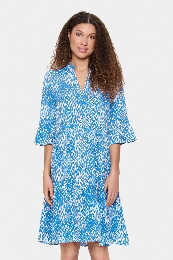 Saint Tropez Blousejurk EdaSZ dress Zomerkleid tuniekakleid met volant en 3 4 mouw - Foto 4