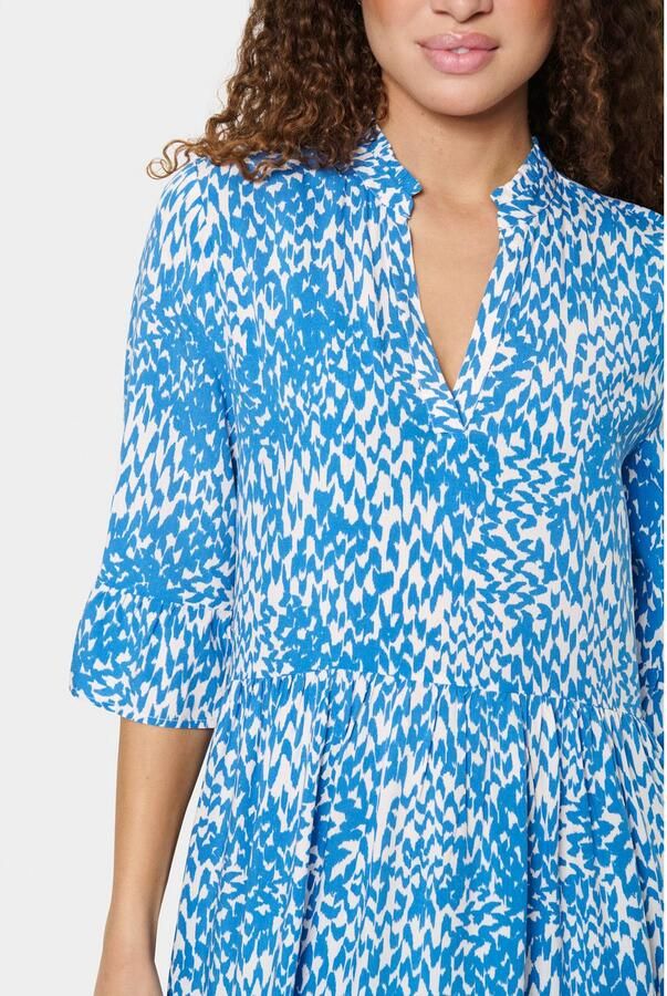 Saint Tropez Blousejurk EdaSZ dress Zomerkleid tuniekakleid met volant en 3 4 mouw