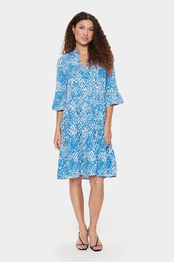 Saint Tropez Blousejurk EdaSZ dress Zomerkleid tuniekakleid met volant en 3 4 mouw - Foto 3