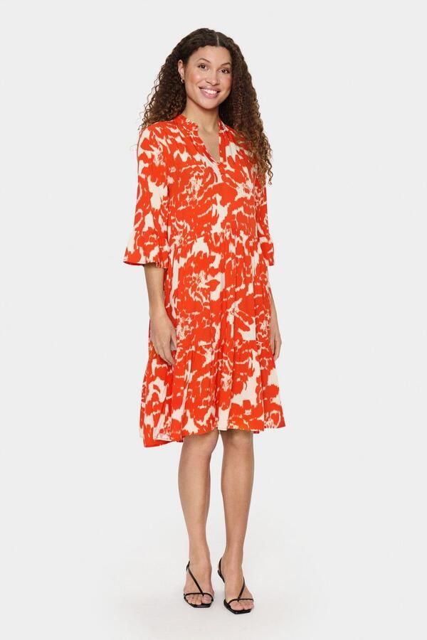 Saint Tropez Blousejurk EdaSZ dress Zomerkleid tuniekakleid met volant en 3 4 mouw - Foto 3