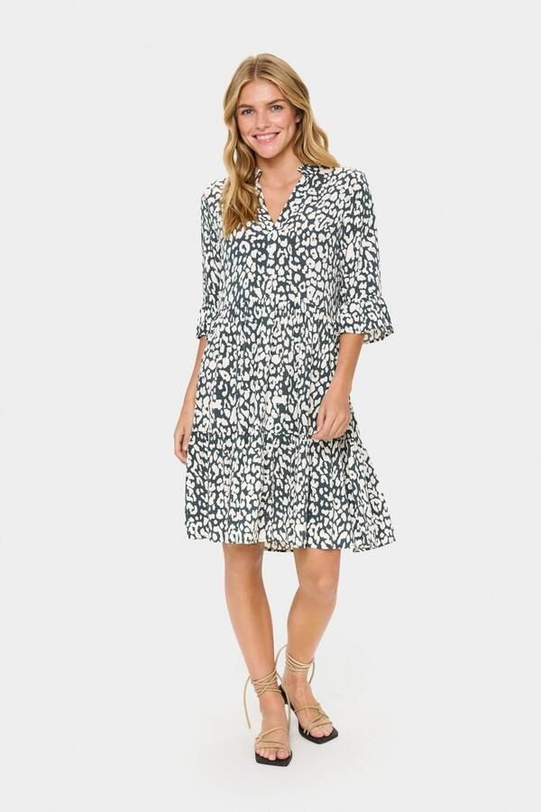 Saint Tropez Blousejurk EdaSZ dress Zomerkleid tuniekakleid met volant en 3 4 mouw - Foto 3