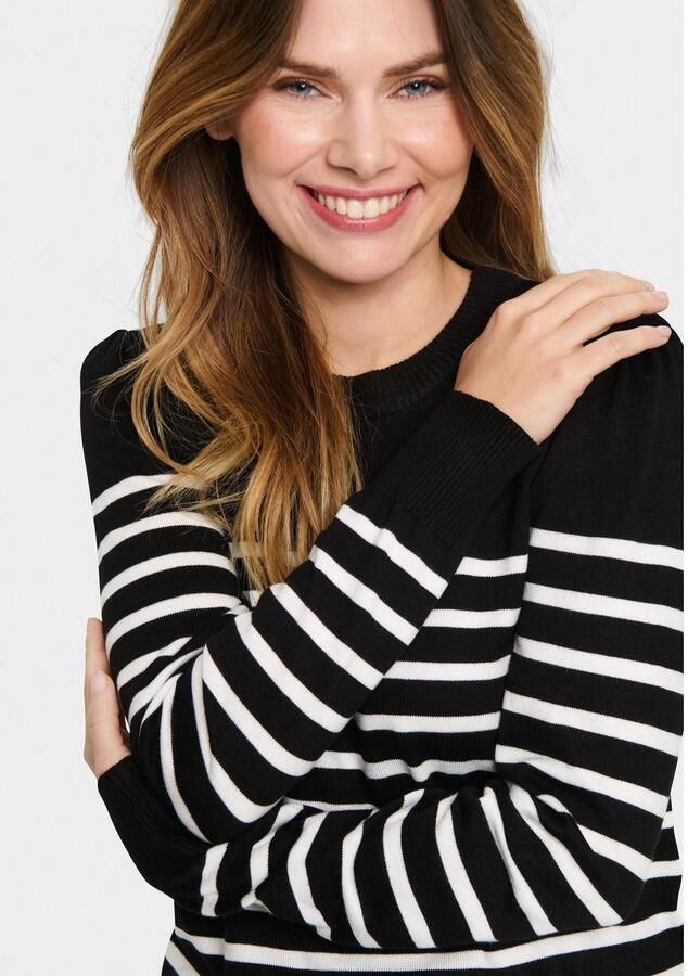 Saint Tropez Gestreepte Pullover Trui Zwart Mila Stripe Black Dames - Foto 2