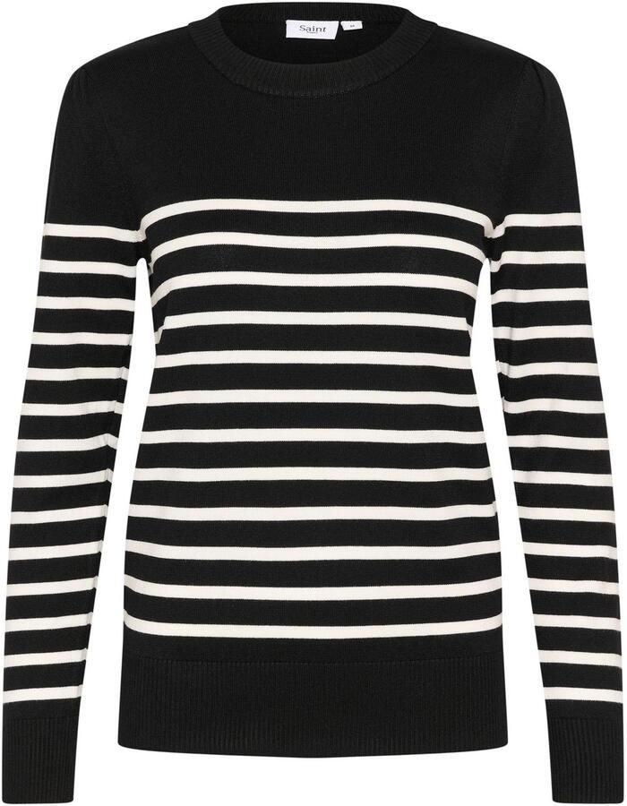 Saint Tropez Gestreepte Pullover Trui Zwart Mila Stripe Black Dames