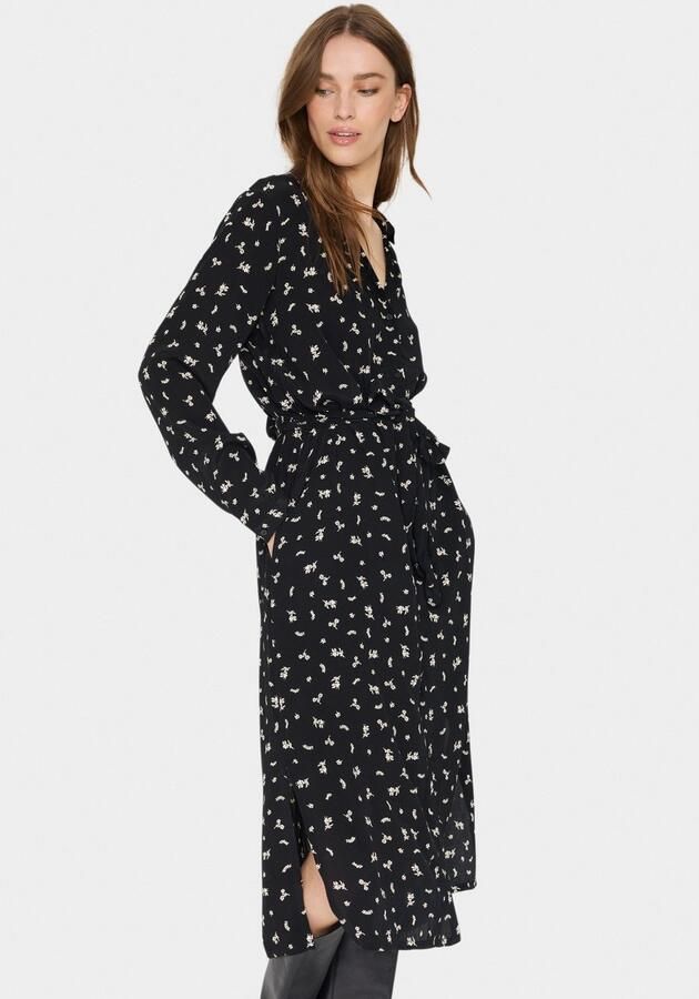 Saint Tropez Gedrukte Lange Mouw Jurk Black Ice Iris Black Dames - Foto 3