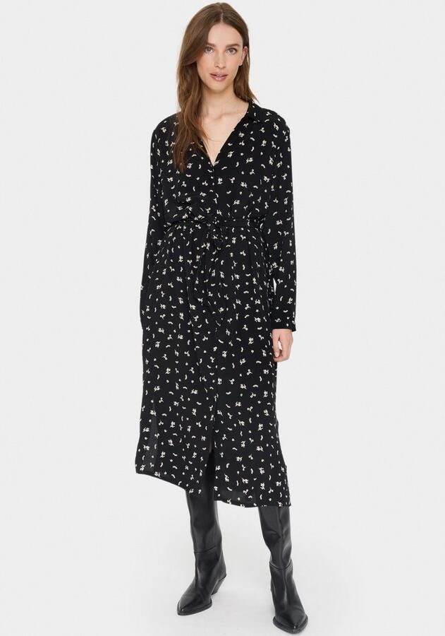 Saint Tropez Gedrukte Lange Mouw Jurk Black Ice Iris Black Dames - Foto 2