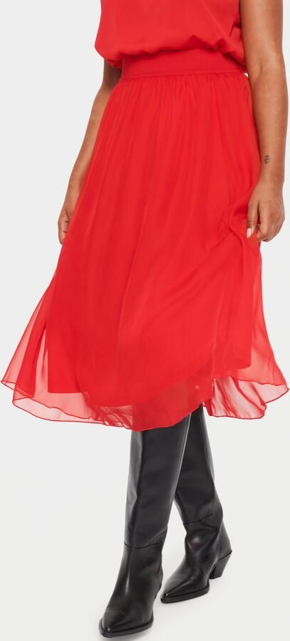 Saint Tropez Midirok CoralSZ Skirt gemaakt van chiffon - Foto 5