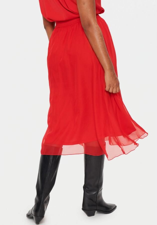 Saint Tropez Midirok CoralSZ Skirt gemaakt van chiffon - Foto 2
