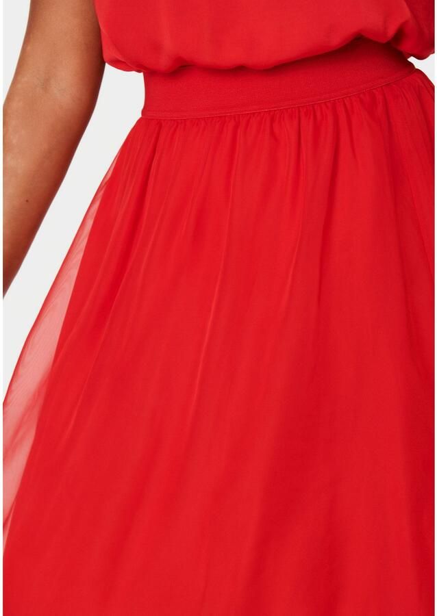 Saint Tropez Midirok CoralSZ Skirt gemaakt van chiffon