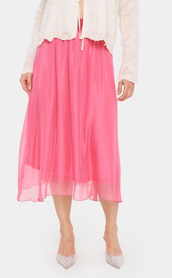 Saint Tropez Midirok CoralSZ Skirt gemaakt van chiffon - Foto 5