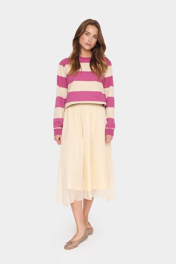 Saint Tropez Midirok CoralSZ Skirt gemaakt van chiffon