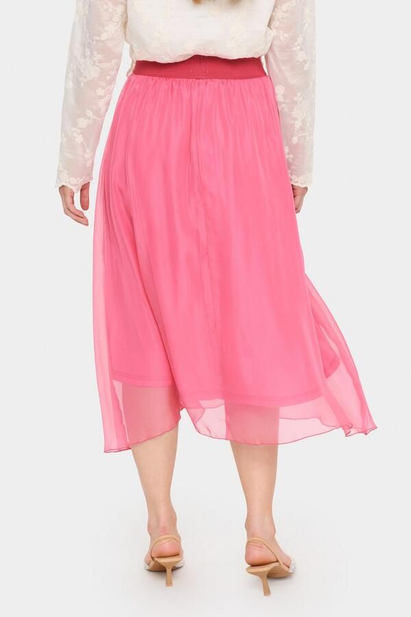Saint Tropez Midirok CoralSZ Skirt gemaakt van chiffon - Foto 2