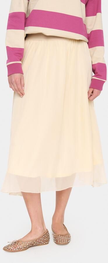 Saint Tropez Midirok CoralSZ Skirt gemaakt van chiffon - Foto 4