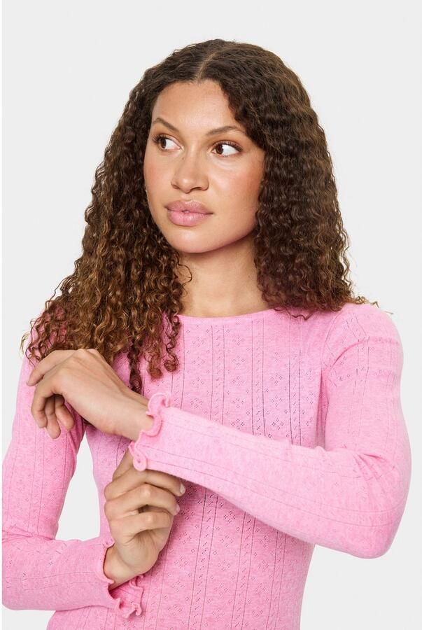 Saint Tropez Shirt met lange mouwen GruSZ gegolvende zoom - Foto 2