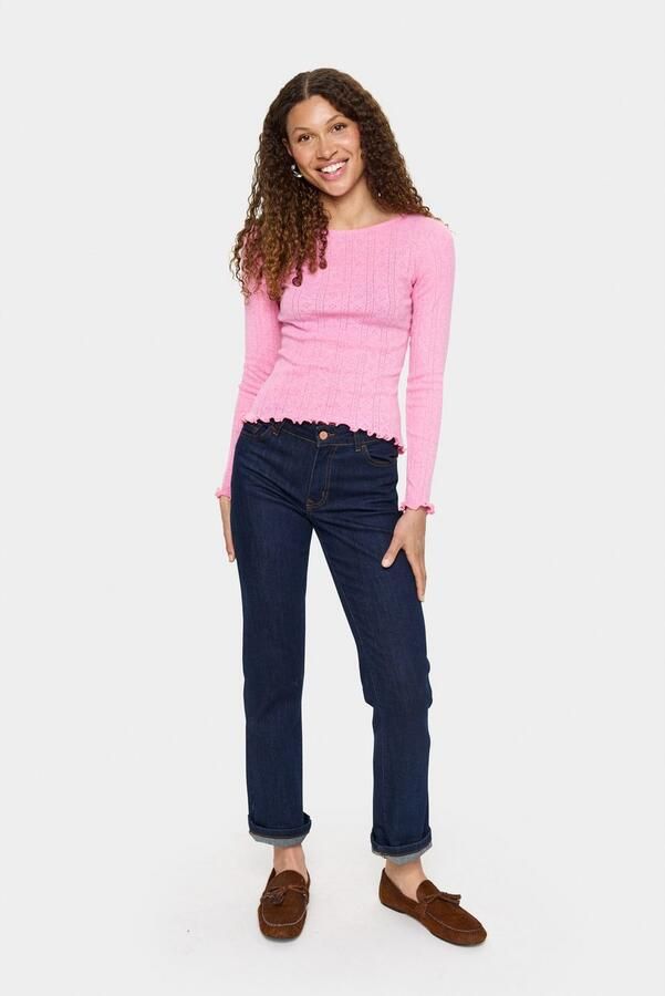 Saint Tropez Shirt met lange mouwen GruSZ gegolvende zoom - Foto 4