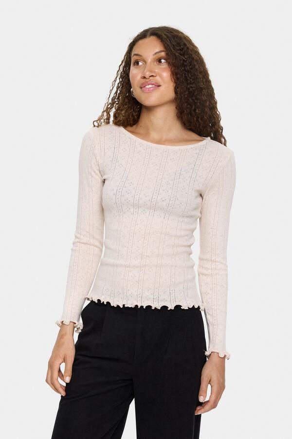 Saint Tropez Shirt met lange mouwen GruSZ gegolvende zoom - Foto 5