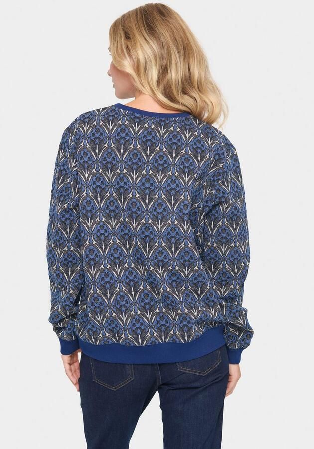 Saint Tropez Haraldasz Sweatshirt met Fijn Patroon Blue Dames - Foto 2