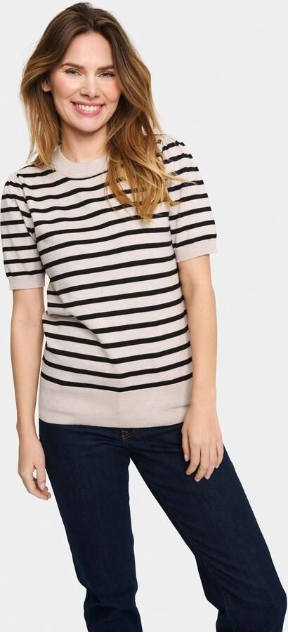 Saint Tropez Gestreepte Pullover Trui Grijs Morn Gray Dames - Foto 3