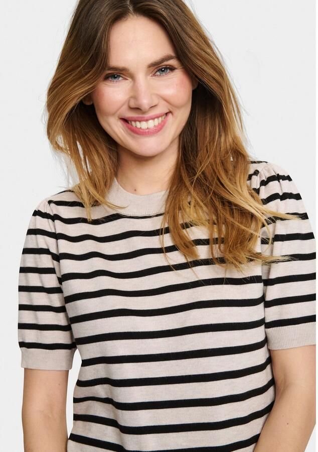 Saint Tropez Gestreepte Pullover Trui Grijs Morn Gray Dames - Foto 2