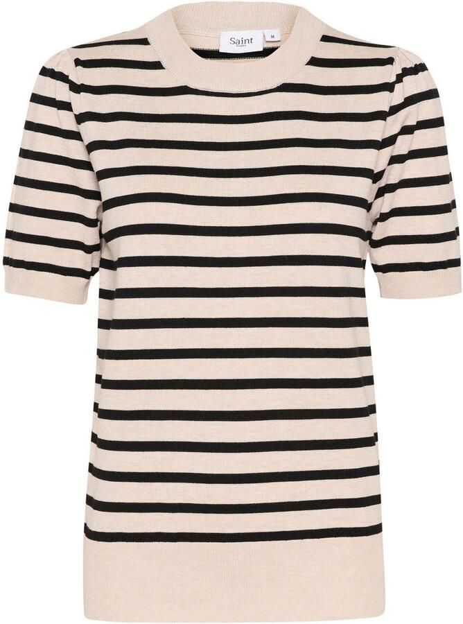 Saint Tropez Gestreepte Pullover Trui Grijs Morn Gray Dames