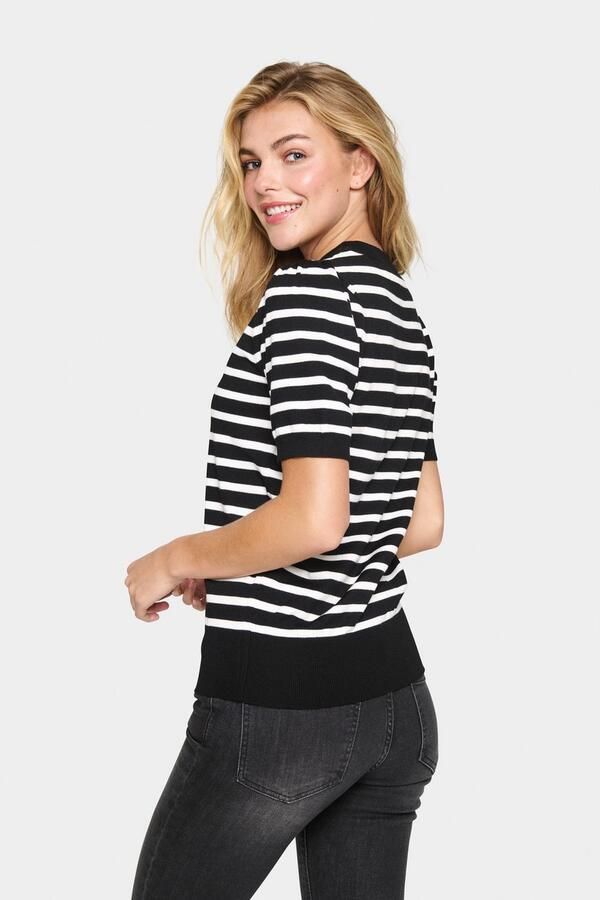 Saint Tropez Gestreepte Pullover Trui Zwart Mila Stripe Black Dames - Foto 3