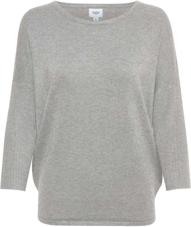 Saint Tropez Trui met ronde hals A2561 MilaSZ R-Neck Fijngebreid met viscose casual fit