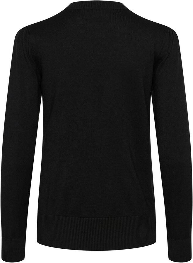 Saint Tropez Zwarte Gebreide Pullover met Similisten Detail Black Dames