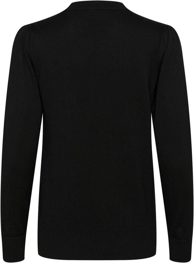 Saint Tropez Zwarte Gebreide Pullover met Kralen Ronde Hals Black Dames