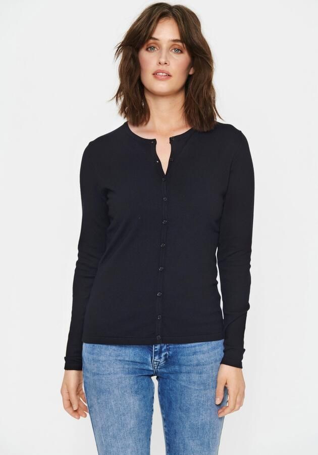 Saint Tropez Nachtblauwe Cardigan A8661 Milasz R-Neck Black Dames - Foto 5