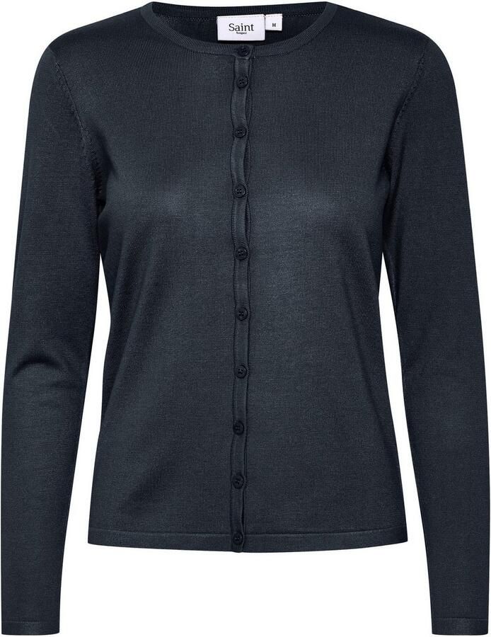 Saint Tropez Nachtblauwe Cardigan A8661 Milasz R-Neck Black Dames