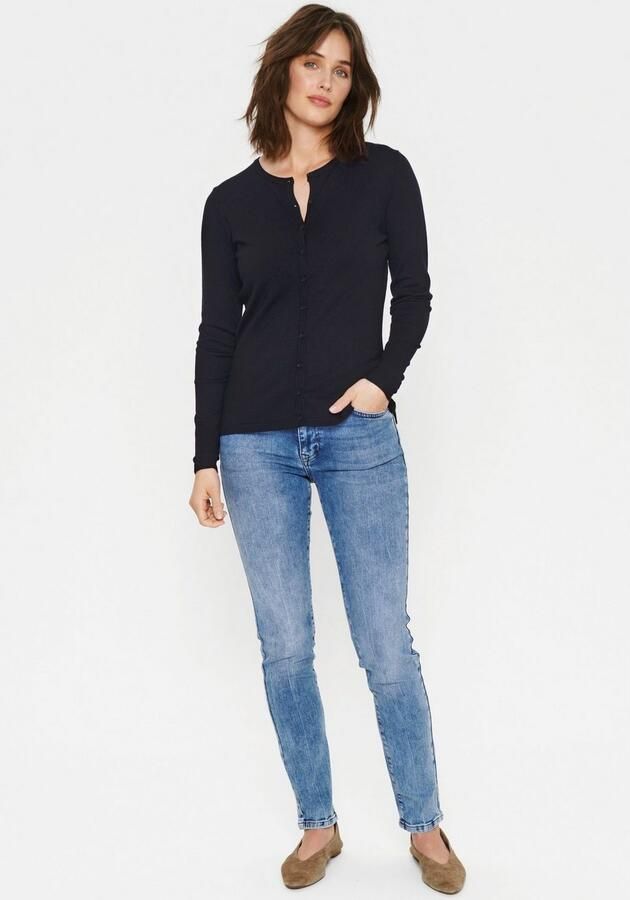 Saint Tropez Nachtblauwe Cardigan A8661 Milasz R-Neck Black Dames - Foto 4