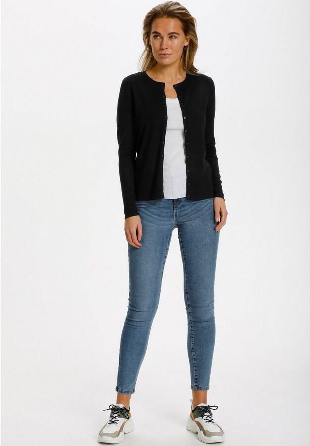Saint Tropez Eenvoudige Zwarte Cardigan met Knoopsluiting Black Dames - Foto 3
