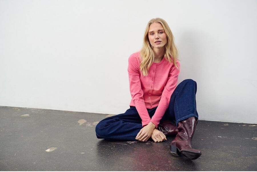 Saint Tropez Vest A8661 MilaSZ R-Neck Cardigan Viscose fijn gebreid Classic Fit - Foto 3